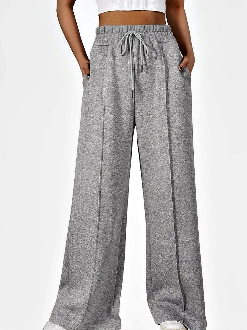 Wide Leg Gray Pants Size Medium